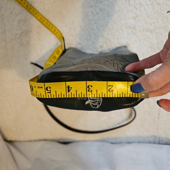 Cowboy Boot Gray Crossbody Purse/bag. Made USA. Sturdy straps. Cowgirl. Western. - Picture 9 of 16